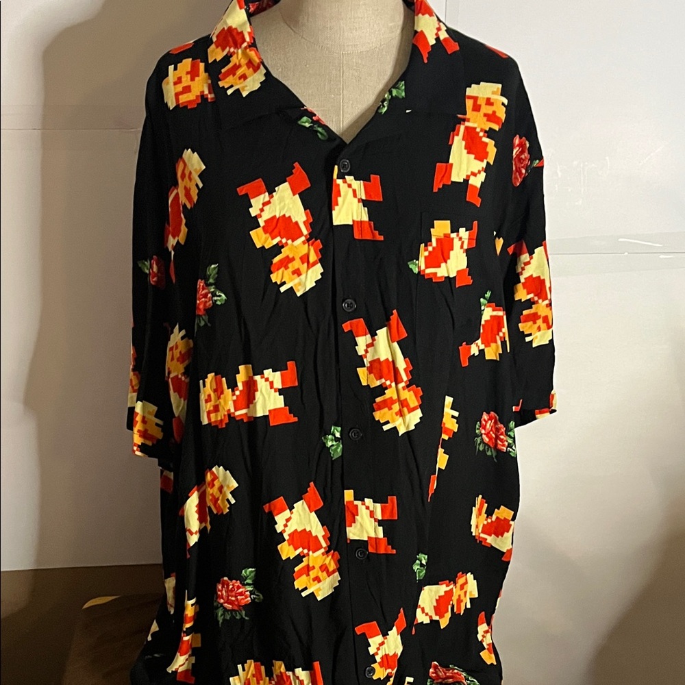 😄NWT Super Mario rayon shirt button down XXL